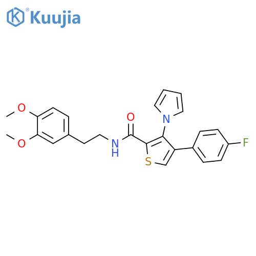 N-[2-(3,4-dimethoxyphenyl)ethyl]-4-(4-fluorophenyl)-3-(1H-pyrrol-1-yl)thiophene-2-carboxamide structure
