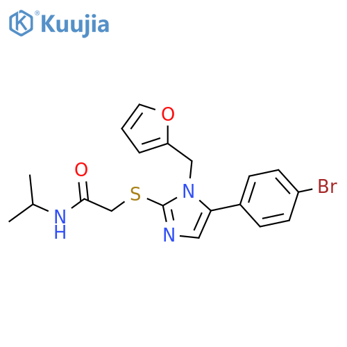 2-{[5-(4-bromophenyl)-1-[(furan-2-yl)methyl]-1H-imidazol-2-yl]sulfanyl}-N-(propan-2-yl)acetamide structure