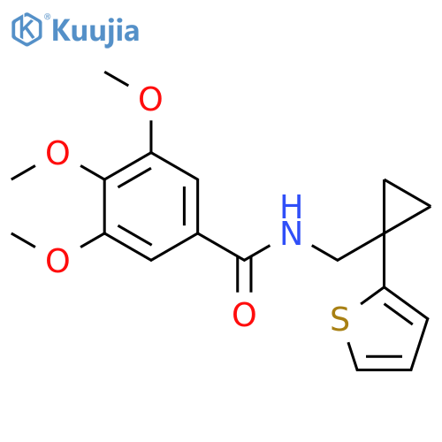 3,4,5-trimethoxy-N-{1-(thiophen-2-yl)cyclopropylmethyl}benzamide structure