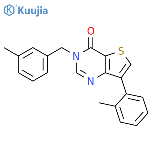 7-(2-methylphenyl)-3-[(3-methylphenyl)methyl]-3H,4H-thieno[3,2-d]pyrimidin-4-one structure