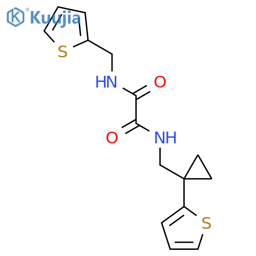 N-{1-(thiophen-2-yl)cyclopropylmethyl}-N'-(thiophen-2-yl)methylethanediamide structure
