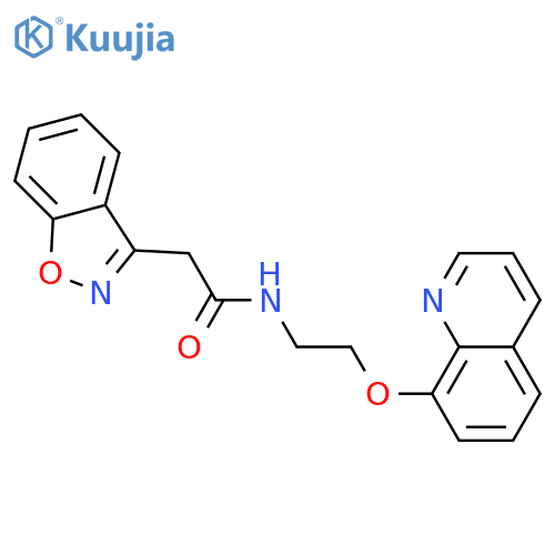 2-(1,2-benzoxazol-3-yl)-N-2-(quinolin-8-yloxy)ethylacetamide structure