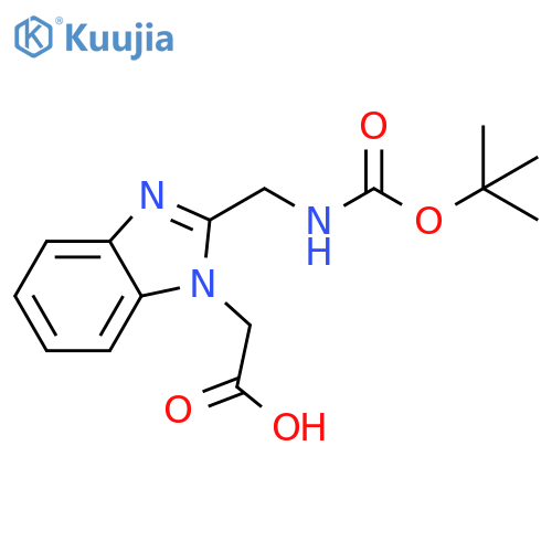 2-[2-({[(tert-butoxy)carbonyl]amino}methyl)-1H-1,3-benzodiazol-1-yl]acetic acid structure
