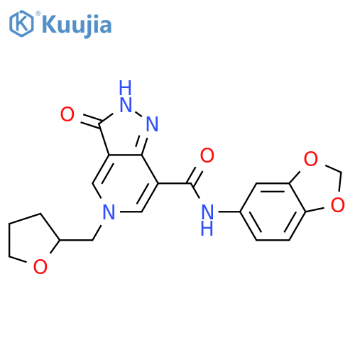 N-(2H-1,3-benzodioxol-5-yl)-3-oxo-5-(oxolan-2-yl)methyl-2H,3H,5H-pyrazolo4,3-cpyridine-7-carboxamide structure