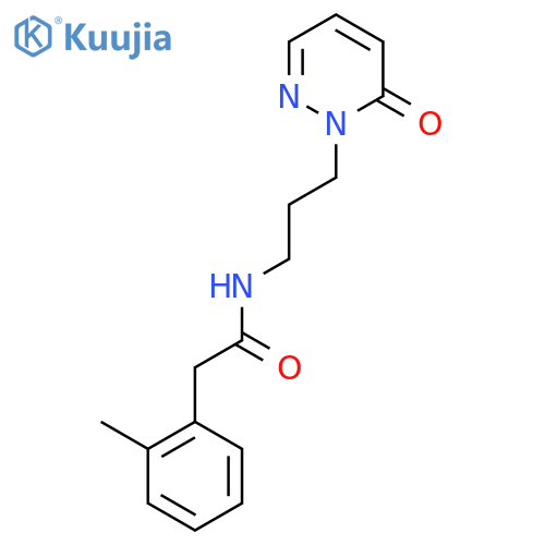 2-(2-methylphenyl)-N-3-(6-oxo-1,6-dihydropyridazin-1-yl)propylacetamide structure