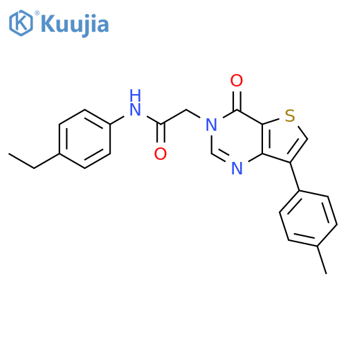 N-(4-ethylphenyl)-2-[7-(4-methylphenyl)-4-oxo-3H,4H-thieno[3,2-d]pyrimidin-3-yl]acetamide structure