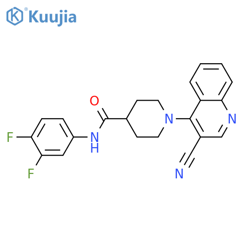 1-(3-cyanoquinolin-4-yl)-N-(3,4-difluorophenyl)piperidine-4-carboxamide structure