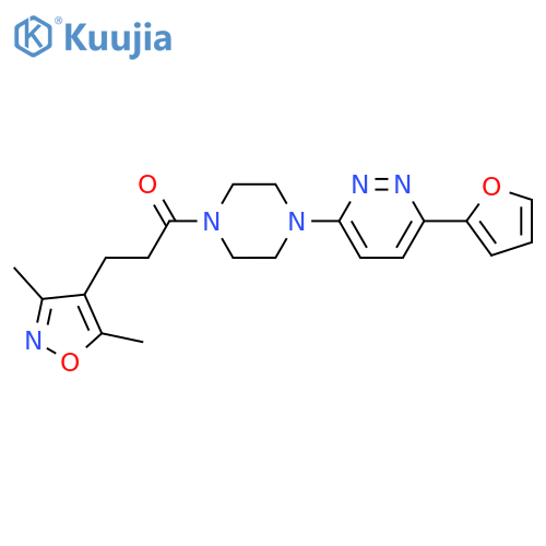 3-(3,5-dimethyl-1,2-oxazol-4-yl)-1-{4-6-(furan-2-yl)pyridazin-3-ylpiperazin-1-yl}propan-1-one structure