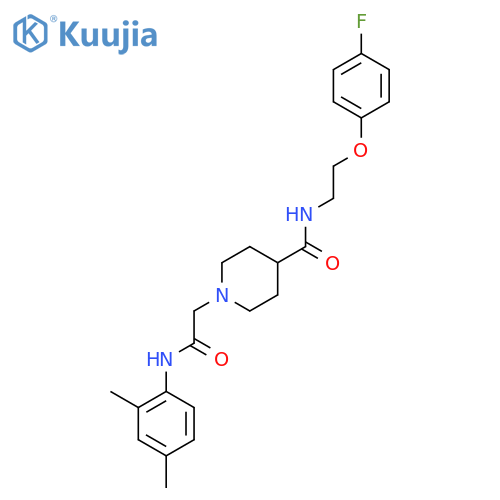 1-{(2,4-dimethylphenyl)carbamoylmethyl}-N-2-(4-fluorophenoxy)ethylpiperidine-4-carboxamide structure