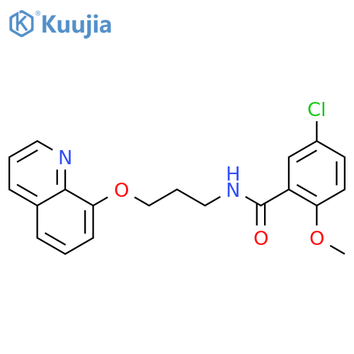 5-chloro-2-methoxy-N-3-(quinolin-8-yloxy)propylbenzamide structure
