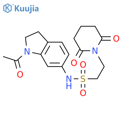 N-(1-acetyl-2,3-dihydro-1H-indol-6-yl)-2-(2,6-dioxopiperidin-1-yl)ethane-1-sulfonamide structure