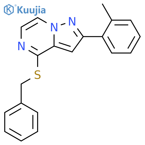 4-(benzylsulfanyl)-2-(2-methylphenyl)pyrazolo[1,5-a]pyrazine structure