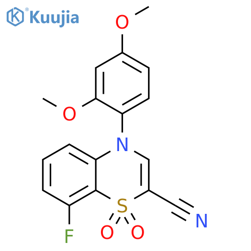4-(2,4-dimethoxyphenyl)-8-fluoro-1,1-dioxo-4H-1lambda6,4-benzothiazine-2-carbonitrile structure