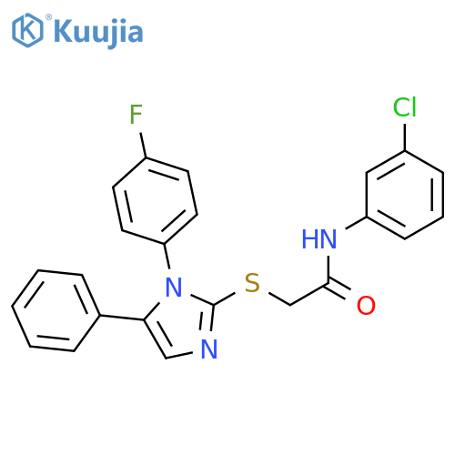 N-(3-chlorophenyl)-2-{[1-(4-fluorophenyl)-5-phenyl-1H-imidazol-2-yl]sulfanyl}acetamide structure