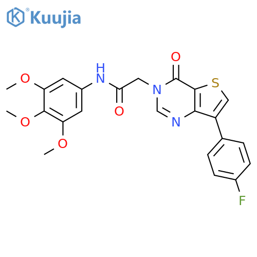 2-[7-(4-fluorophenyl)-4-oxo-3H,4H-thieno[3,2-d]pyrimidin-3-yl]-N-(3,4,5-trimethoxyphenyl)acetamide structure