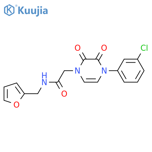 2-[4-(3-chlorophenyl)-2,3-dioxo-1,2,3,4-tetrahydropyrazin-1-yl]-N-[(furan-2-yl)methyl]acetamide structure