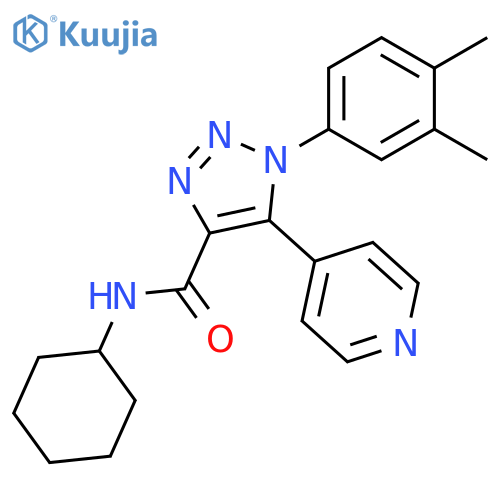 N-cyclohexyl-1-(3,4-dimethylphenyl)-5-(pyridin-4-yl)-1H-1,2,3-triazole-4-carboxamide structure
