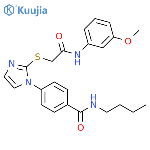 N-butyl-4-[2-({[(3-methoxyphenyl)carbamoyl]methyl}sulfanyl)-1H-imidazol-1-yl]benzamide structure