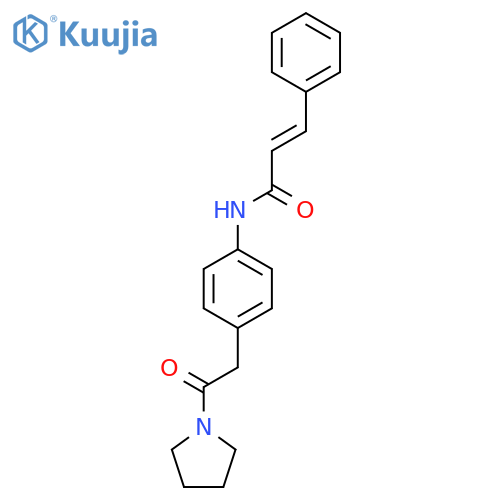 (2E)-N-{4-2-oxo-2-(pyrrolidin-1-yl)ethylphenyl}-3-phenylprop-2-enamide structure