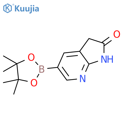 5-(tetramethyl-1,3,2-dioxaborolan-2-yl)-1H,2H,3H-pyrrolo[2,3-b]pyridin-2-one structure