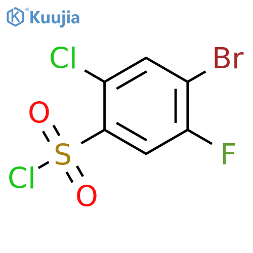 4-BROMO-2-CHLORO-5-FLUOROBENZENE-1-SULFONYL CHLORIDE structure