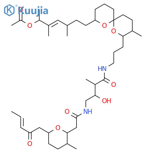 2H-Pyran-2-acetamide,N-[4-[[3-[8-[6-(acetyloxy)-3,5-dimethyl-4-heptenyl]-3-methyl-1,7-dioxaspiro[5.5]undec-2-yl]propyl]amino]-2-hydroxy-3-methyl-4-oxobutyl]tetrahydro-3-methyl-6-(2-oxo-3-pentenyl)-(9CI) structure
