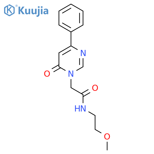 N-(2-methoxyethyl)-2-(6-oxo-4-phenyl-1,6-dihydropyrimidin-1-yl)acetamide structure