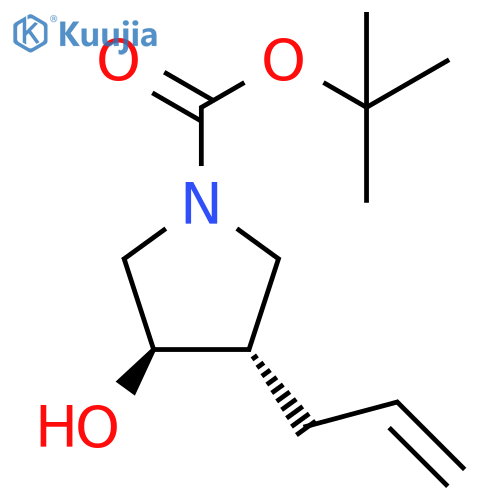 tert-butyl trans-3-hydroxy-4-(prop-2-en-1-yl)pyrrolidine-1-carboxylate structure