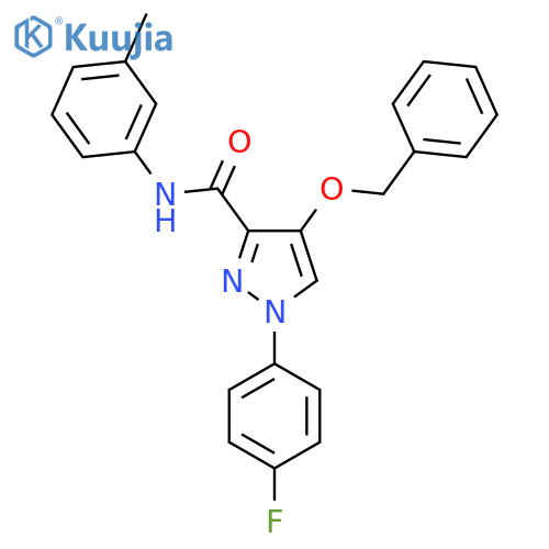 4-(benzyloxy)-1-(4-fluorophenyl)-N-(3-methylphenyl)-1H-pyrazole-3-carboxamide structure