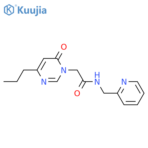 2-(6-oxo-4-propyl-1,6-dihydropyrimidin-1-yl)-N-(pyridin-2-yl)methylacetamide structure