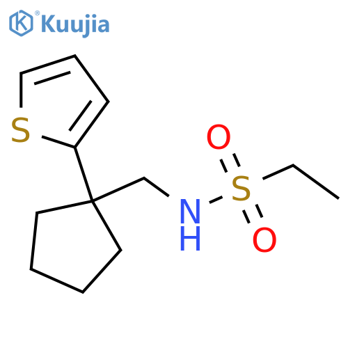 N-{1-(thiophen-2-yl)cyclopentylmethyl}ethane-1-sulfonamide structure