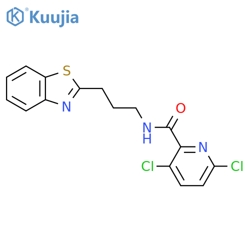 N-[3-(1,3-benzothiazol-2-yl)propyl]-3,6-dichloropyridine-2-carboxamide structure