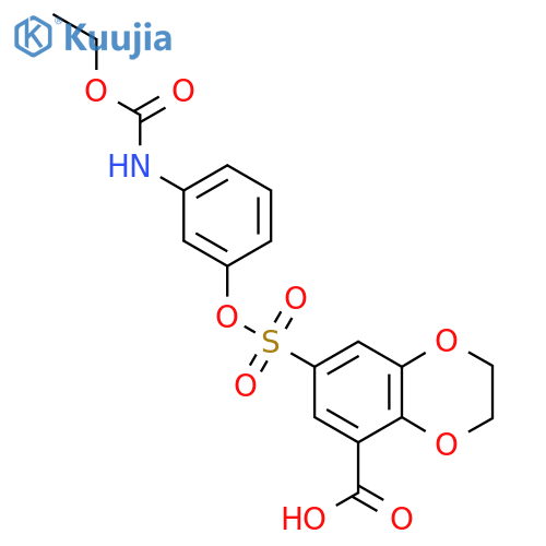 1,4-Benzodioxin-5-carboxylic acid, 7-[[3-[(ethoxycarbonyl)amino]phenoxy]sulfonyl]-2,3-dihydro- structure