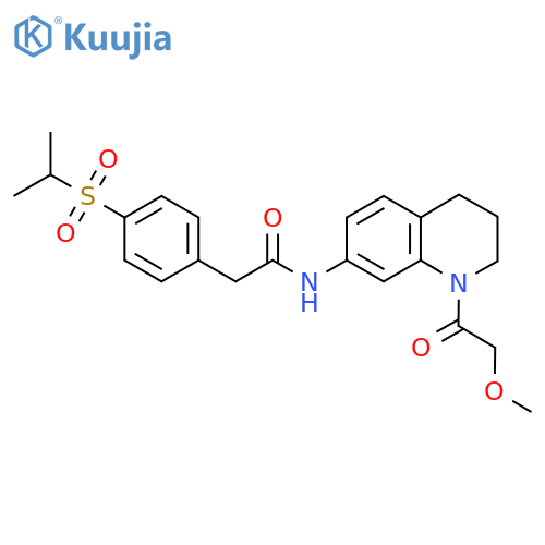 N-1-(2-methoxyacetyl)-1,2,3,4-tetrahydroquinolin-7-yl-2-4-(propane-2-sulfonyl)phenylacetamide structure
