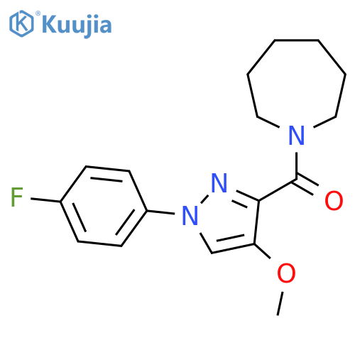 1-1-(4-fluorophenyl)-4-methoxy-1H-pyrazole-3-carbonylazepane structure