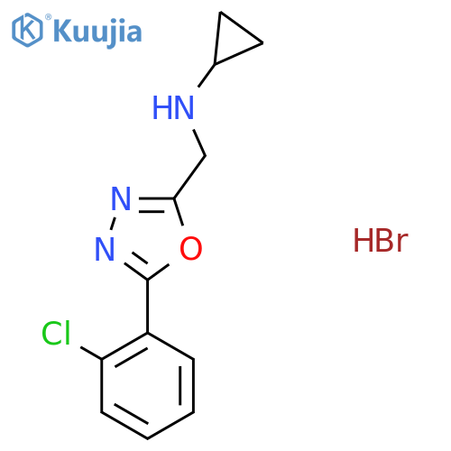 N-{5-(2-chlorophenyl)-1,3,4-oxadiazol-2-ylmethyl}cyclopropanamine hydrobromide structure