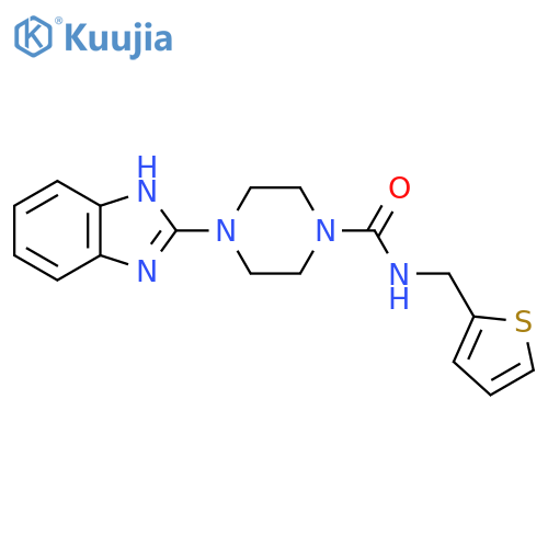4-(1H-1,3-benzodiazol-2-yl)-N-[(thiophen-2-yl)methyl]piperazine-1-carboxamide structure