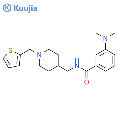 3-(dimethylamino)-N-({1-(thiophen-2-yl)methylpiperidin-4-yl}methyl)benzamide structure
