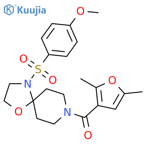 8-(2,5-dimethylfuran-3-carbonyl)-4-(4-methoxybenzenesulfonyl)-1-oxa-4,8-diazaspiro[4.5]decane structure