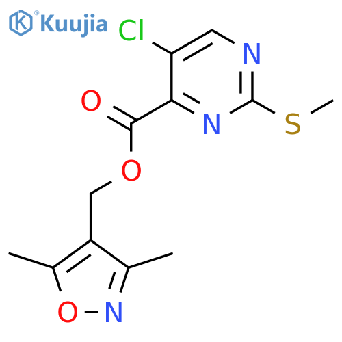 (dimethyl-1,2-oxazol-4-yl)methyl 5-chloro-2-(methylsulfanyl)pyrimidine-4-carboxylate structure