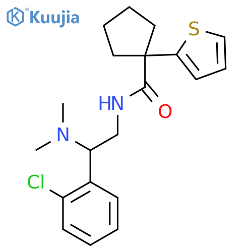 N-2-(2-chlorophenyl)-2-(dimethylamino)ethyl-1-(thiophen-2-yl)cyclopentane-1-carboxamide structure