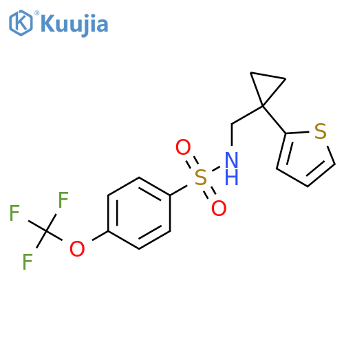 N-{[1-(thiophen-2-yl)cyclopropyl]methyl}-4-(trifluoromethoxy)benzene-1-sulfonamide structure