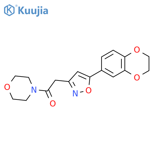 2-5-(2,3-dihydro-1,4-benzodioxin-6-yl)-1,2-oxazol-3-yl-1-(morpholin-4-yl)ethan-1-one structure