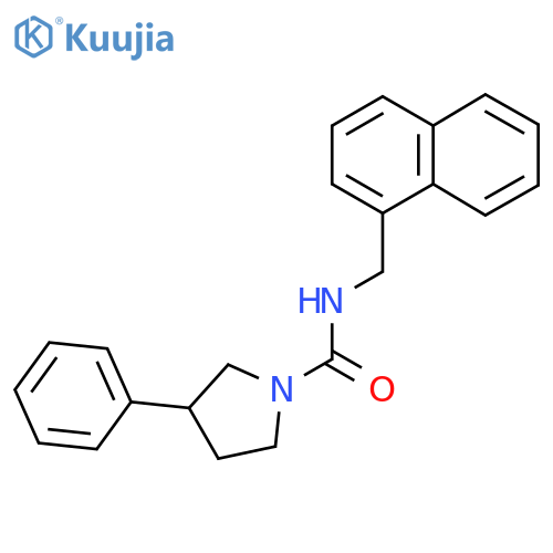 N-(naphthalen-1-yl)methyl-3-phenylpyrrolidine-1-carboxamide structure