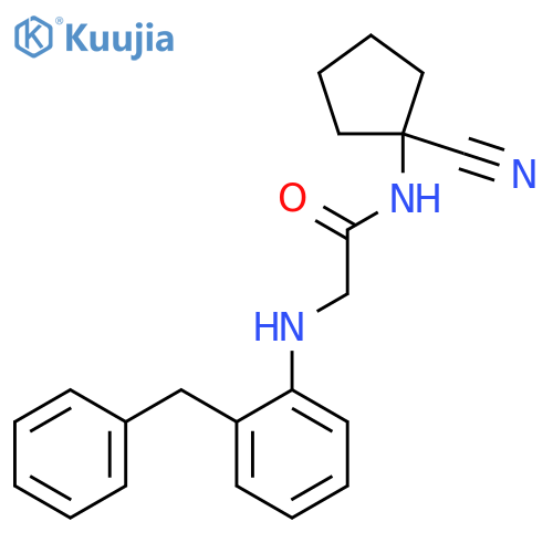 2-[(2-benzylphenyl)amino]-N-(1-cyanocyclopentyl)acetamide structure