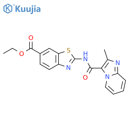 ethyl 2-{2-methylimidazo1,2-apyridine-3-amido}-1,3-benzothiazole-6-carboxylate structure