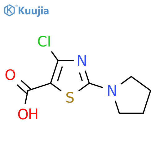4-Chloro-2-(pyrrolidin-1-yl)-1,3-thiazole-5-carboxylic acid structure