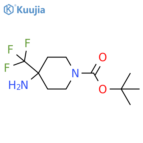 Tert-butyl 4-amino-4-(trifluoromethyl)piperidine-1-carboxylate structure