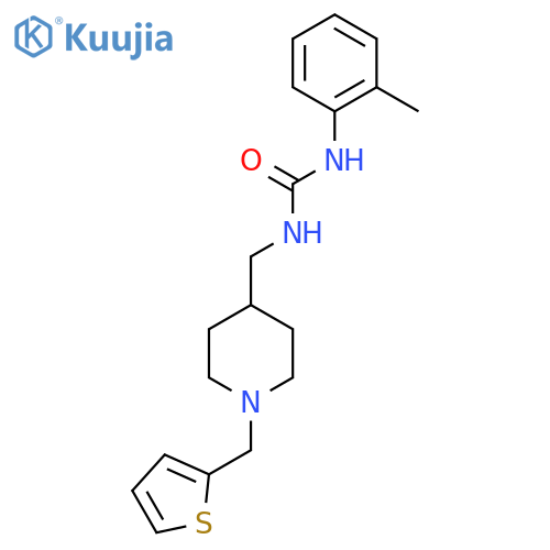 1-(2-methylphenyl)-3-({1-(thiophen-2-yl)methylpiperidin-4-yl}methyl)urea structure