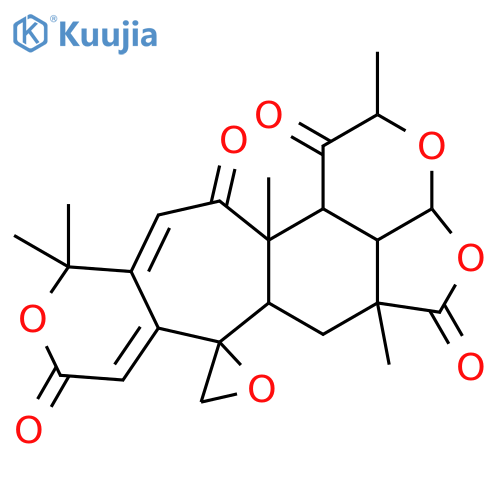 Spiro[furo[4,3,2-ij]pyrano[4',3':4,5]cyclohepta[1,2-f][2]benzopyran-7(2H),2'-oxirane]-1,5,9,13(3aH,11H)-tetrone, 5a,6,6a,13a,13b,13c-hexahydro-2,5a,11,11,13a-pentamethyl- structure
